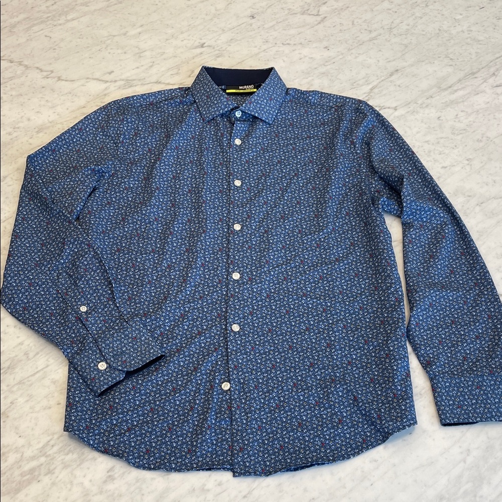 Murano Blue Patterned Men's Casual Shirt